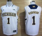 Adidas Michigan Wolverines Glenn Robinson III #1 Basketball Authentic Jerseys - white