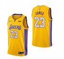 Nike Los Angeles Lakers #23 LeBron James yellow basketball jersey