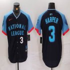 National League #3 Bryce Harper Nike Navy 2024 MLB All-Star Game Limited Player Jersey 03