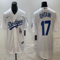 Los Angeles Dodgers #17 Shohei Ohtani white Nike majestic baseball Jersey Joint name -BD 08