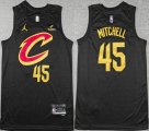 Jordan logo Cleveland Cavaliers #45 #45 Donovan Mitchell black nba basketball jerseys