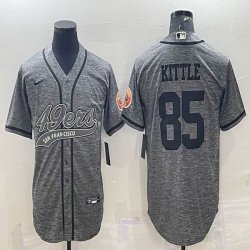 Nike 49ers #85 George Kittle Hemp grey baseball jerseys Joint name-BD