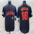 2023 World Cup Japan #16 Shohei Ohtani black majestic baseball jerseys 10