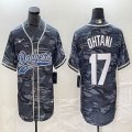 Los Angeles Dodgers #17 Shohei Ohtani Nike gray camo majestic baseball Jersey Joint name -BD