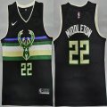 Nike Milwaukee Bucks #22 Khris Middleton black Stitched NBA basketball Jerseys-LT