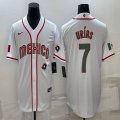 2023 World Cup Mexico #7 Julio Urias white majestic baseball jerseys 03