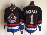 Kirk Mclean Jersey 1# Black CCM Throwback Vancouver Canucks Jersey