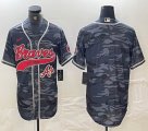 Nike Atlanta Braves blank grey camo MLB Baseball jerseys Joint name-BD 01