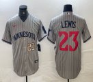 Nike Minnesota Twins #23 Royce Lewis beige majestic baseball jerseys-BD 05