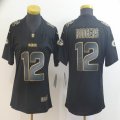 Women Nike Green Bay Packers #12 Aaron Rodgers black gold Color Rush Limited Jersey