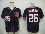 MLB Jerseys Washington Nationals 26 Flores Dark Blue