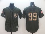 New York Yankees #99 Aaron Judge Green Salute to Service Stitched MLB Jersey