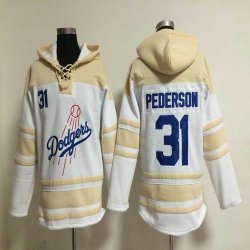 Los Angeles Dodgers #31 Joc Pederson beige baseball Hooded Sweatshirt