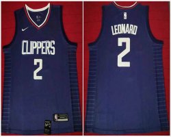 Los Angeles Clippers #2 Kawhi Leonard blue nike nba jersey with Sponsor patch-HL