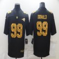 Custom Nike Rams #99 Aaron Donald black Color Rush Limited Jersey Flocking Leopard