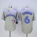 New Toronto Blue Jays Authentic 6# Marcus Stroman gray Majestic baseball jerseys