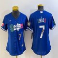 Women 2023 World Cup Mexico #7 Julio Urias blue majestic baseball jerseys 006