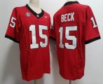 Nike Georgia Bulldogs #15 Carson Beck red college football Jersey 03