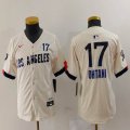 Youth Nike Los Angeles Dodgers #17 Shohei Ohtani beige fashion majestic baseball Jerseys-BD 03