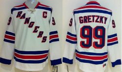 NHL New York Rangers Wayne Gretzky #99 White hockey Jersey C patch