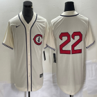 Nike Cincinnati Reds #22 beige throwback mlb jerseys-BD