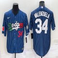 Nike Los Angeles Dodgers 34 Fernando Valenzuela blue majestic mlb jersey 04