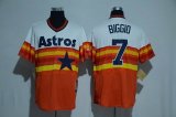 Houston Astros Authentic #7 Craig Biggio Orange white throwback baseball jersey