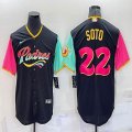 Nike San Diego Padres #22 Juan Soto black red green majestic baseball jerseys