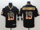 Pittsburgh Steelers #19 Smith-Schuster Nike black gold usa flag Color Rush Limited Jersey