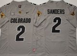 Colorado Buffaloes #2 Shedeur Sanders gray college football jerseys-PNS