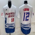 Puerto Rico Baseball Francisco Lindor White 2023 World Baseball Classic Replica Player Jersey 04