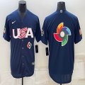 2023 World Cup blank blue USA majestic baseball jerseys 07