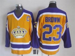 reebok Los Angeles Kings 23 Dustin Brown Yellow Hockey Jersey C patch