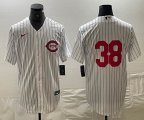 Nike Cincinnati Reds #38 white throwback majestic baseball jerseys -BD