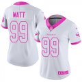 Nike Texans #99 J.J. Watt women white pink Color Rush Limited Jersey