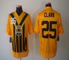 Pittsburgh Steelers #25 Ryan Clark yellow throwback NFL Jersey