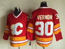 Calgary Flames #30 Mike Vernon CCM Red Throwback nhl Jersey