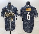 Nike Steelers #6 Queen gray camo baseball Joint name -BD 01