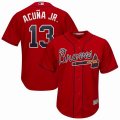 Atlanta Braves #13 Ronald Acuna Jr. red majestic Mlb baseball Jersey-WL