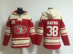 San Francisco 49ers #38 Jarryd Hayne red beige nfl Hooded Sweatshirt