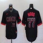 Nike Cincinnati Reds #77 Hinds black majestic baseball jerseys city version 02