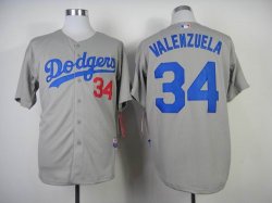 Los Angeles Dodgers #34 Fernando Valenzuela gray baseball Jerseys