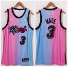 Nike Miami Heat #3 Dwyane Wade pink blue nba basketball Jerseys city version-XD