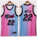 Nike Miami Heat #22 Jimmy Butler pink blue nba basketball jerseys city version -XD