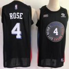 New York Knicks #4 Derrick Rose black NBA basketball Jerseys-LT