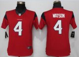 Women Nike Houston Texans 4 Watson Red Elite Jerseys