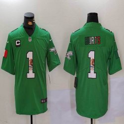 Philadelphia Eagles 1# Jalen Hurts green Mexican man Color Rush Limited Jersey