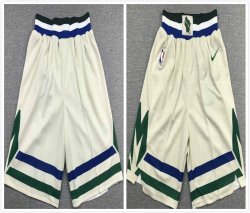 Milwaukee Bucks beige nba shorts-XD