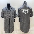 Nike Philadelphia Eagles blank Hemp grey baseball jerseys Joint name-BD 01