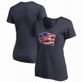 Seattle Seahawks NFL Pro Line by Fanatics Branded Women's Banner State V-Neck T-Shirt â€“ Navy